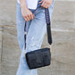 Margot Genuine Leather Cross Weave Fold-Over Crossbody Bag with Suede Pouch