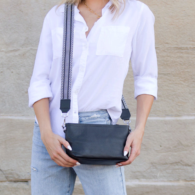 Aria Genuine Leather Guitar Strap Compact Crossbody Bag