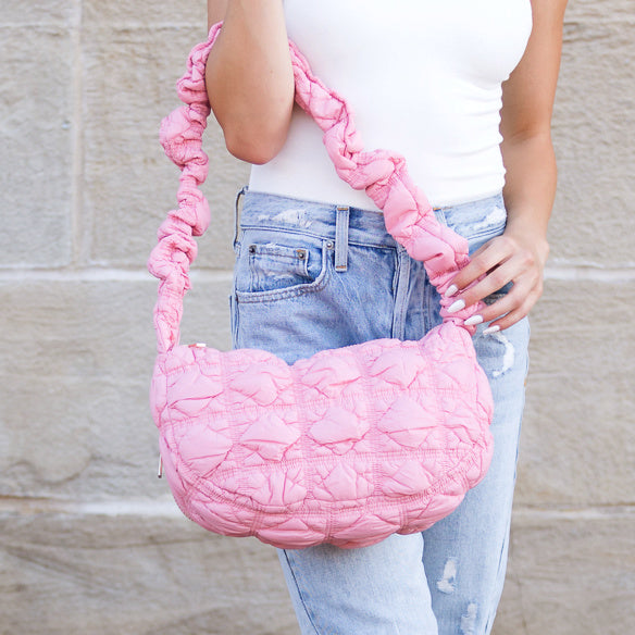 Indy 100% Nylon Quilted Puffer Convertible Crossbody Shoulder Bag
