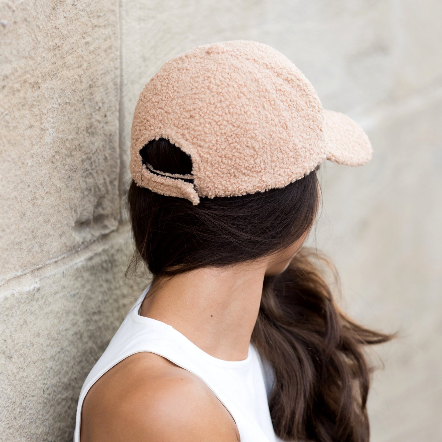 Boucle Sherpa Low Profile Structured Crown Velcro Closure Boyfriend Ball Cap | One Size Teen–Adult