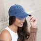Washed Cotton Twill Non-Structured Low Profile Pewter Clasp Everyday Ball Cap | 3" Brim | One Size Teen–Adult