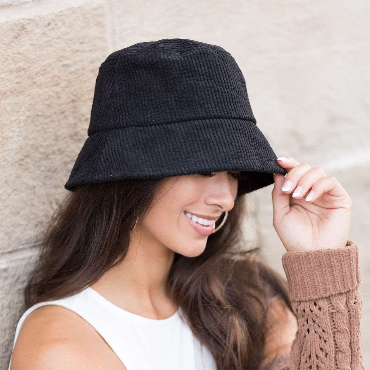 Ribbed Corduroy Bucket Hat | 2.25" Brim | 22" Circumference | One Size