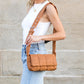 Selma 100% Nylon Quilted Puffer Fold-Over Magnetic Snap Crossbody Bag