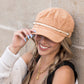 50% Cotton 50% Polyester Corduroy Gold Coin Detail Newsboy Cap | One Size Teen–Adult