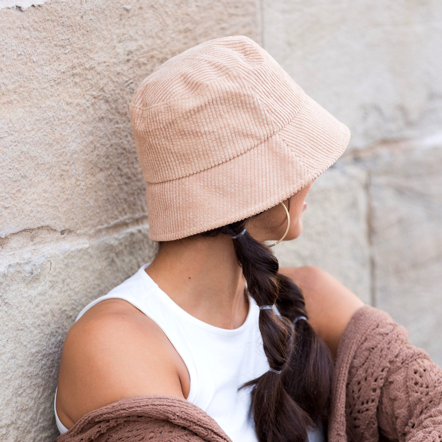 Ribbed Corduroy Bucket Hat | 2.25" Brim | 22" Circumference | One Size