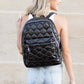 Jade Metallic Quilted Polyester Puffer Backpack