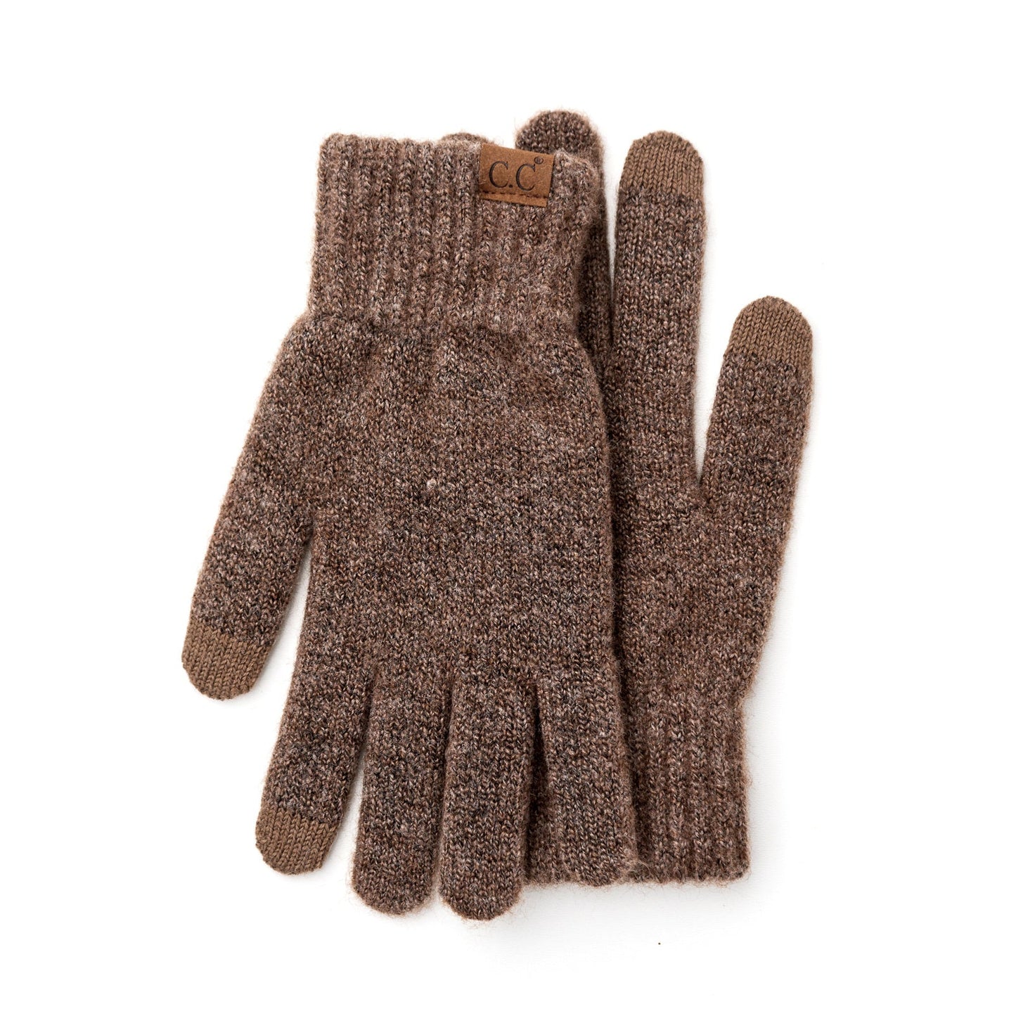 C.C® Recycled Polyester Spandex Heathered Knit Touchscreen Gloves | One Size