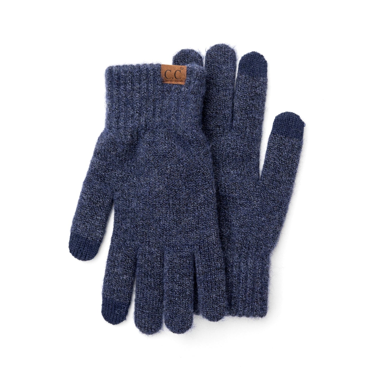 C.C® Recycled Polyester Spandex Heathered Knit Touchscreen Gloves | One Size