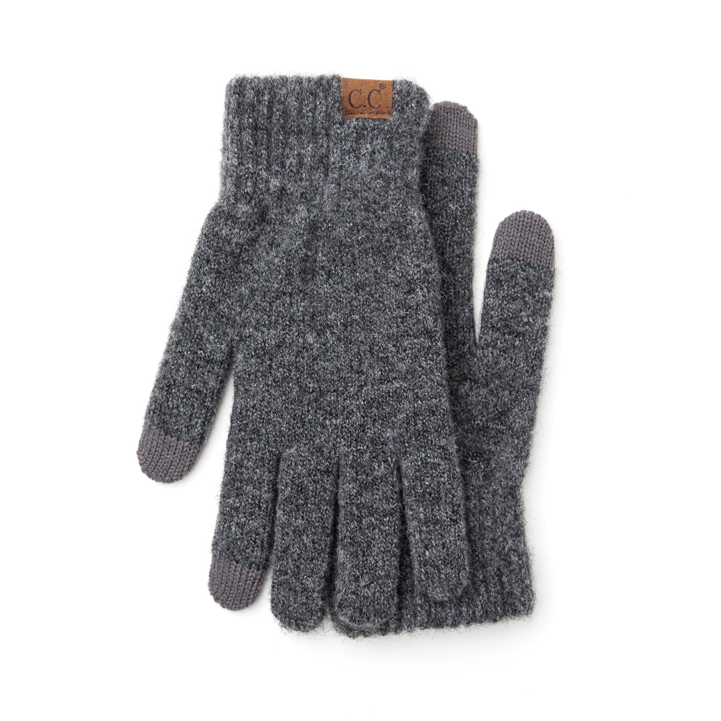 C.C® Recycled Polyester Spandex Heathered Knit Touchscreen Gloves | One Size