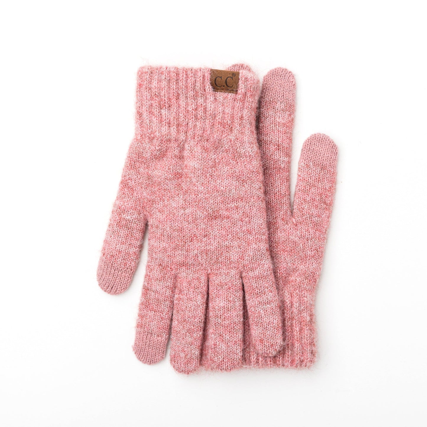 C.C® Recycled Polyester Spandex Heathered Knit Touchscreen Gloves | One Size