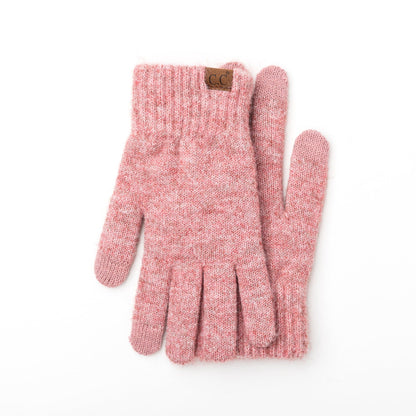 C.C® Recycled Polyester Spandex Heathered Knit Touchscreen Gloves | One Size