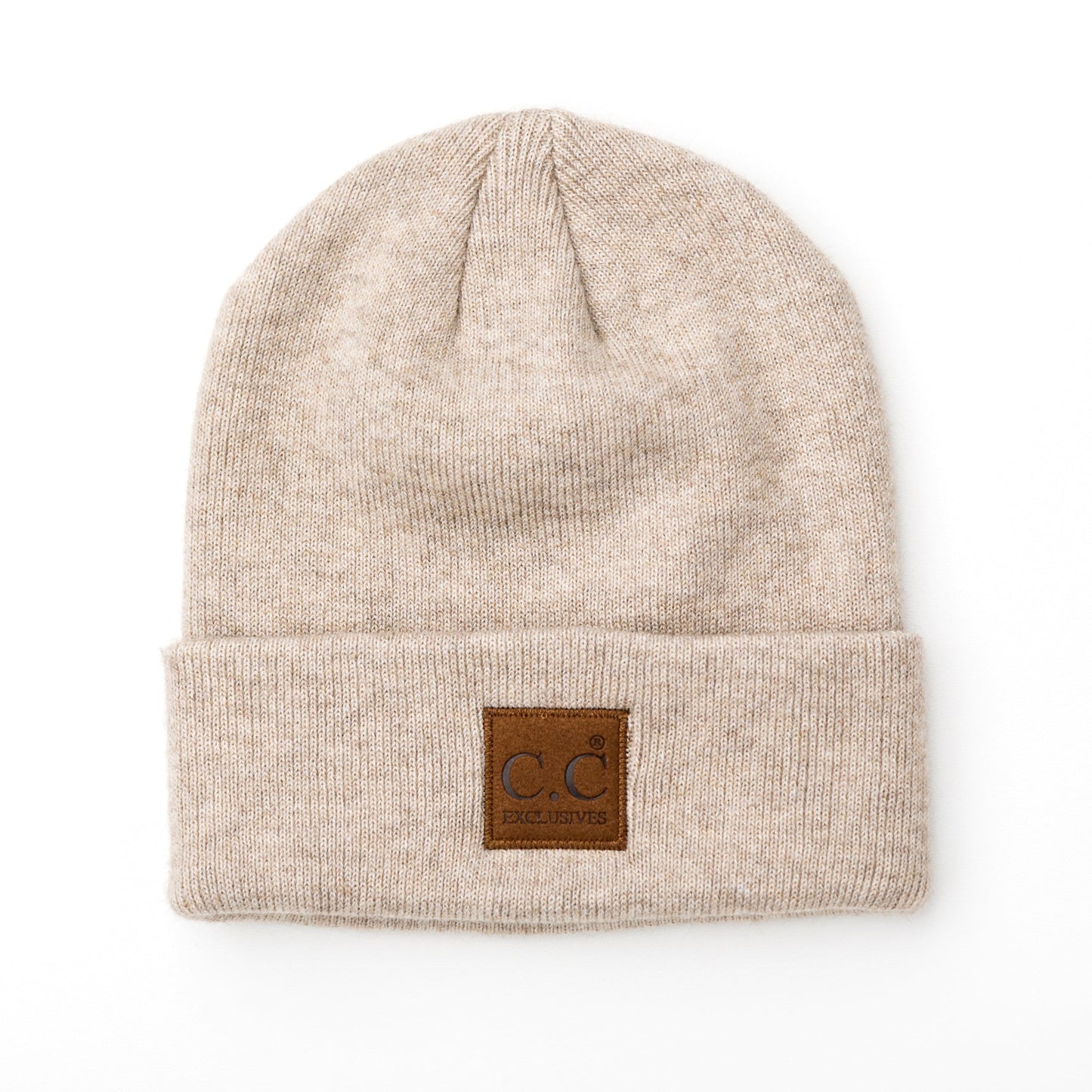 C.C® 97% Recycled Polyester Heathered Knit Fold-Over Cuff Boyfriend Beanie | One Size