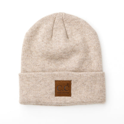 C.C® 97% Recycled Polyester Heathered Knit Fold-Over Cuff Boyfriend Beanie | One Size