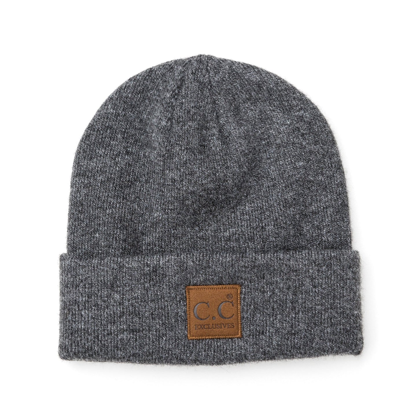 C.C® 97% Recycled Polyester Heathered Knit Fold-Over Cuff Boyfriend Beanie | One Size