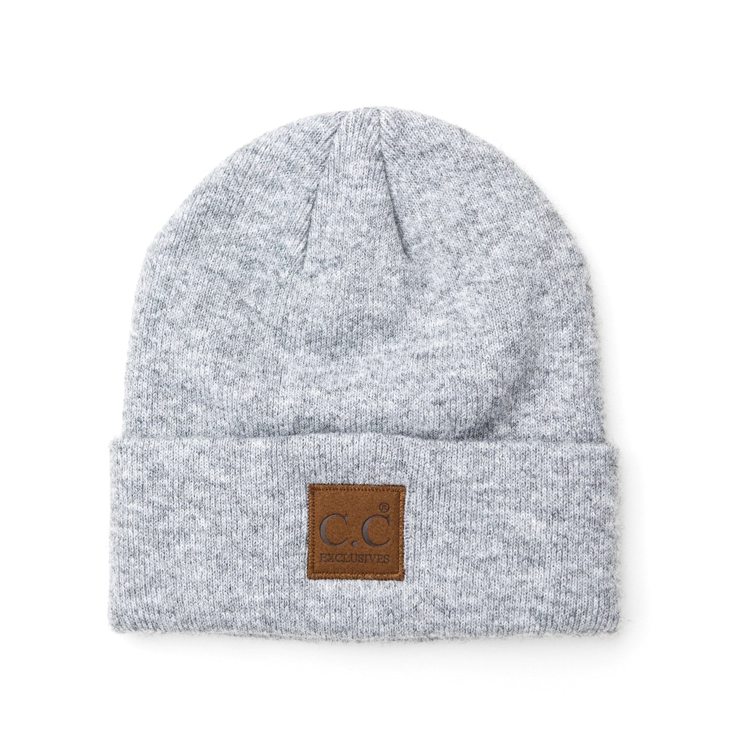 C.C® 97% Recycled Polyester Heathered Knit Fold-Over Cuff Boyfriend Beanie | One Size