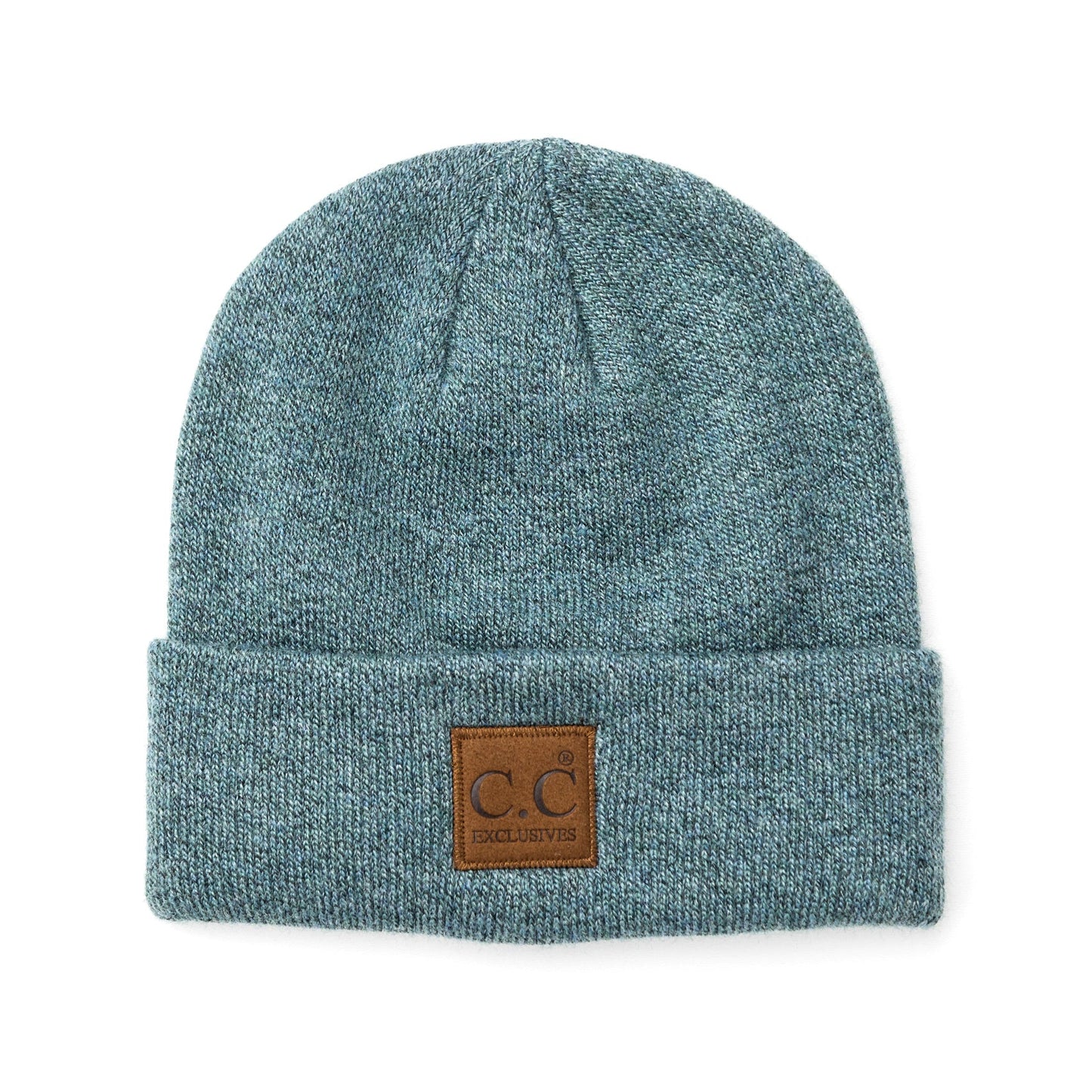 C.C® 97% Recycled Polyester Heathered Knit Fold-Over Cuff Boyfriend Beanie | One Size