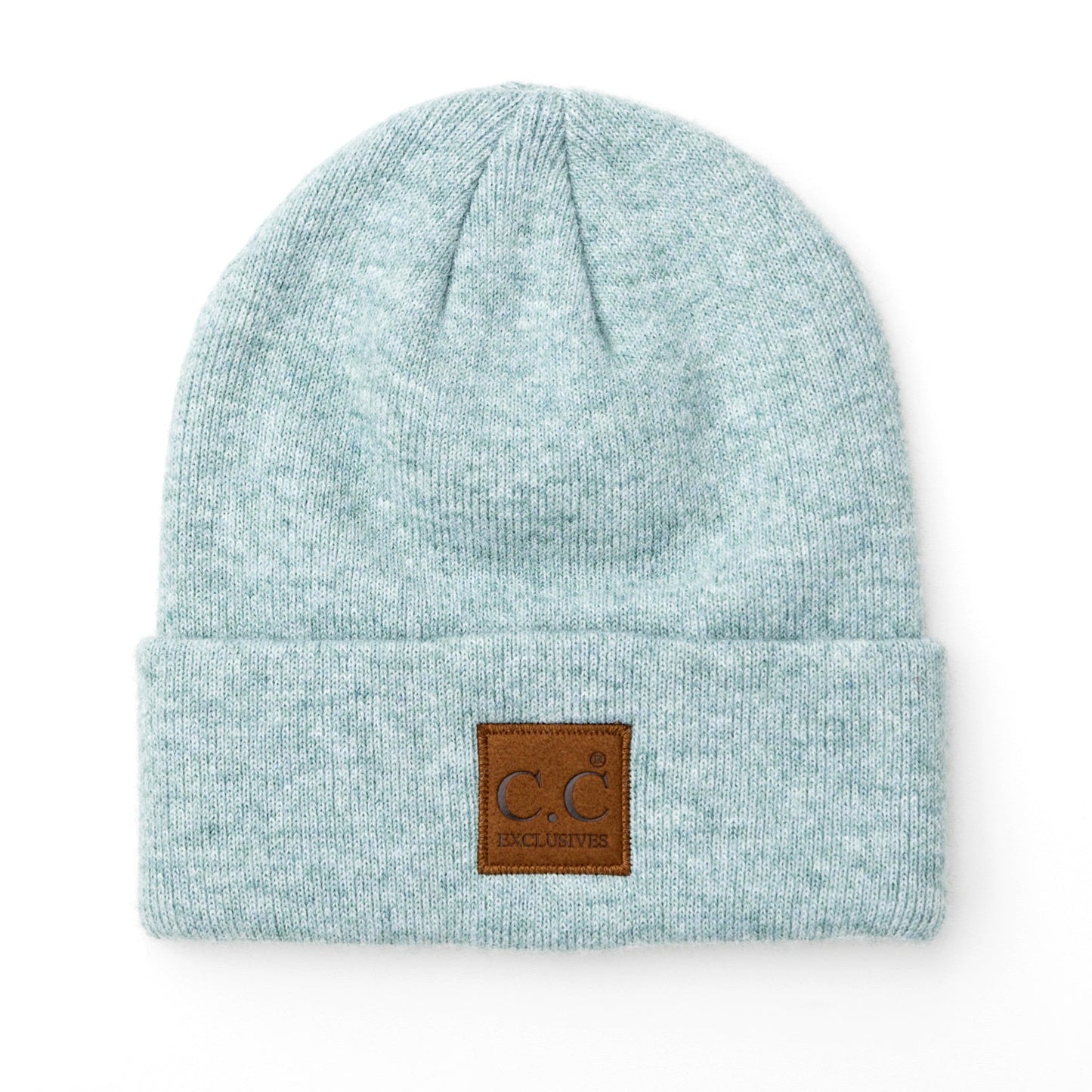 C.C® 97% Recycled Polyester Heathered Knit Fold-Over Cuff Boyfriend Beanie | One Size