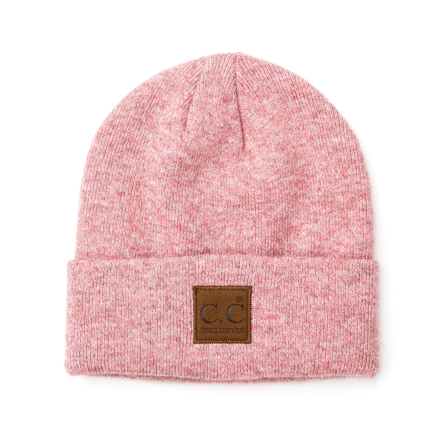 C.C® 97% Recycled Polyester Heathered Knit Fold-Over Cuff Boyfriend Beanie | One Size