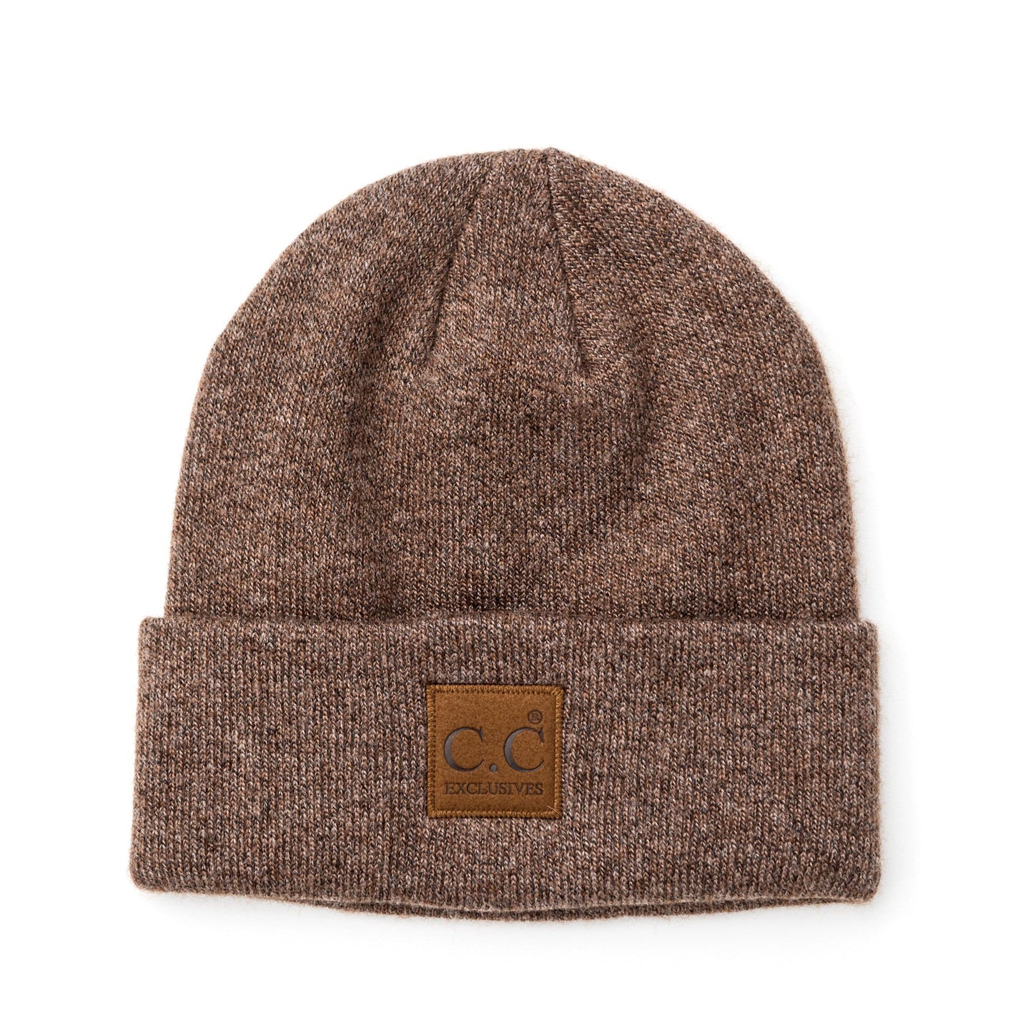 C.C® 97% Recycled Polyester Heathered Knit Fold-Over Cuff Boyfriend Beanie | One Size