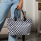 Blueberi B Charly Checkered Tote | Nylon & Laminated PVC | 12.5 x 5 x 13.5 in; 17 in Top
