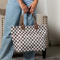 Blueberi B Charly Checkered Tote | Nylon & Laminated PVC | 12.5 x 5 x 13.5 in; 17 in Top