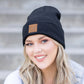 C.C® 97% Recycled Polyester Heathered Knit Fold-Over Cuff Boyfriend Beanie | One Size