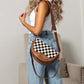 Karlie Checkered Convertible Crossbody Bag | Polyester Canvas & Vegan Leather | 11.5 L x 3.5 W x 6.3 H in