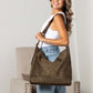 Meryl Adjustable Hobo Shoulder Bag | Vegan Suede, Cotton/Polyester Lining | 14.5 x 4.5 x 13.75 in