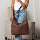 Meryl Adjustable Hobo Shoulder Bag | Vegan Suede, Cotton/Polyester Lining | 14.5 x 4.5 x 13.75 in