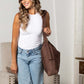 Meryl Adjustable Hobo Shoulder Bag | Vegan Suede, Cotton/Polyester Lining | 14.5 x 4.5 x 13.75 in