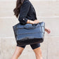 Cotton Blend Metallic Puffer Oversized Tote Bag with Removable Strap