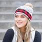 C.C® 100% Soft-Spun Acrylic Buffalo Print Slouchy Knit Faux Fur Pom Beanie | One Size
