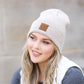 C.C® 97% Recycled Polyester Heathered Knit Fold-Over Cuff Boyfriend Beanie | One Size