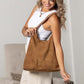 Andrea 2-in-1 Hobo Shoulder Bag | Vegan Suede & PU Leather Strap | 16.5 x 4.72 x 14.17 in