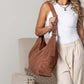 Meryl Adjustable Hobo Shoulder Bag | Vegan Suede, Cotton/Polyester Lining | 14.5 x 4.5 x 13.75 in