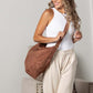 Meryl Adjustable Hobo Shoulder Bag | Vegan Suede, Cotton/Polyester Lining | 14.5 x 4.5 x 13.75 in