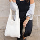100% Polyester Soft Knit Woven Open Top Slouchy Hobo Shoulder Bag | 20" H x 14.5" W