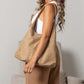 Andrea 2-in-1 Hobo Shoulder Bag | Vegan Suede & PU Leather Strap | 16.5 x 4.72 x 14.17 in