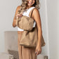 Andrea 2-in-1 Hobo Shoulder Bag | Vegan Suede & PU Leather Strap | 16.5 x 4.72 x 14.17 in