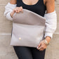 Soft Vegan PU Leather 100% Polyester Lined Fold-Over Envelope Clutch with D-Ring & Wristlet | 12.75" x 9.25"