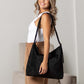 Meryl Adjustable Hobo Shoulder Bag | Vegan Suede, Cotton/Polyester Lining | 14.5 x 4.5 x 13.75 in