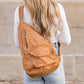 100% Cotton Canvas Oversized Adjustable Strap Multi-Pocket Sling Bag | 13" x 4.5" x 16"