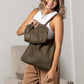 Andrea 2-in-1 Hobo Shoulder Bag | Vegan Suede & PU Leather Strap | 16.5 x 4.72 x 14.17 in