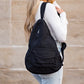 100% Cotton Canvas Oversized Adjustable Strap Multi-Pocket Sling Bag | 13" x 4.5" x 16"