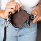 Vanessa Checkered Hobo Bag & Wristlet | Canvas & Vegan Leather | 13.5 L x 5 W x 13 H in