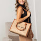 Clare Embroidered Tote | 100% Jute Exterior & Canvas Accents | 10.5 x 5.25 x 14.5 in