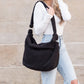 Boucle Sherpa Plush Polyester Messenger Bag with Magnetic Clasp & Self-Tie Adjustable Strap | Beige, Ivory, Black