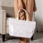 Blueberi B Charly Checkered Tote | Nylon & Laminated PVC | 12.5 x 5 x 13.5 in; 17 in Top