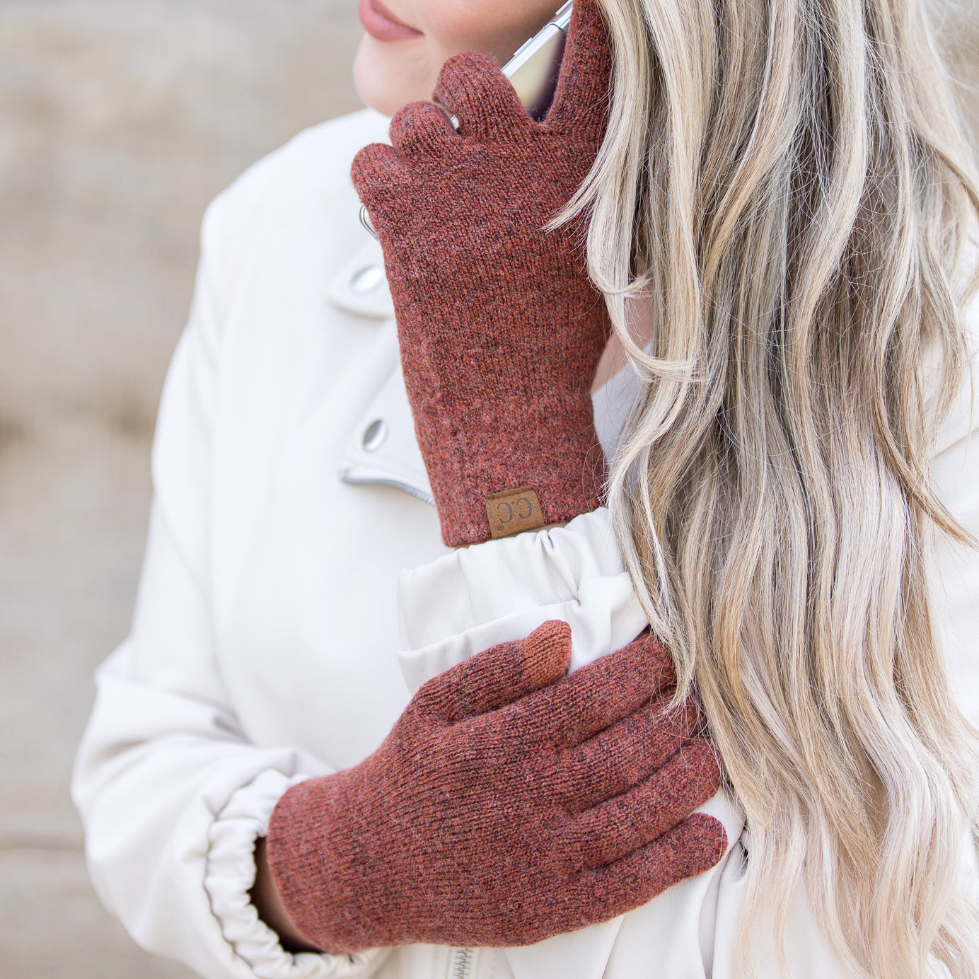 C.C® Cashmere Wool Recycled Polyester Luxury Fine Yarn Touchscreen Gloves | One Size
