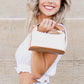 Imani Woven Straw & Vegan Leather Crochet Top Handle Crossbody Bag